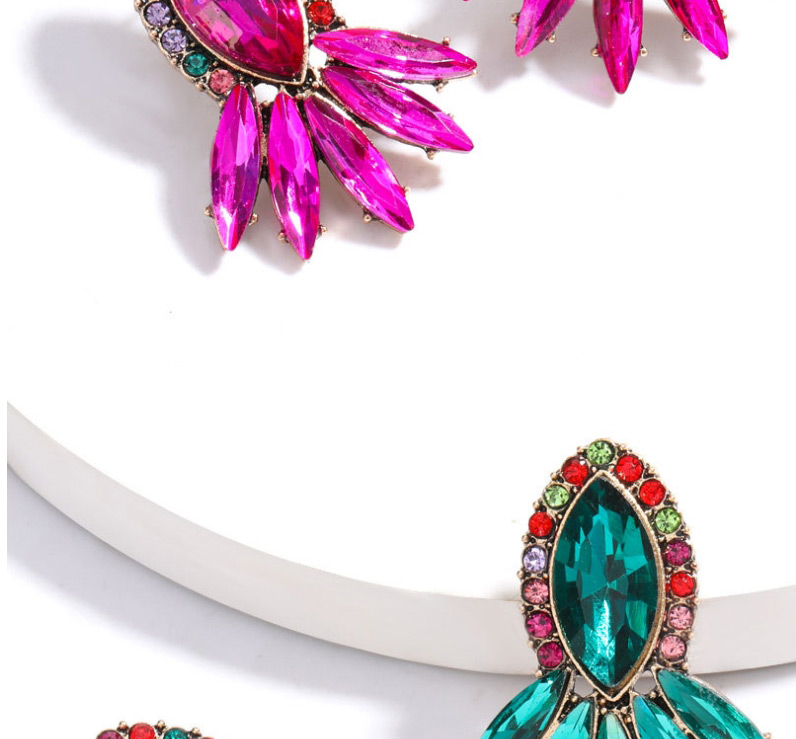 Fashion Golden Geometrical Alloy Diamond Faceted Crystal Earrings,Stud Earrings