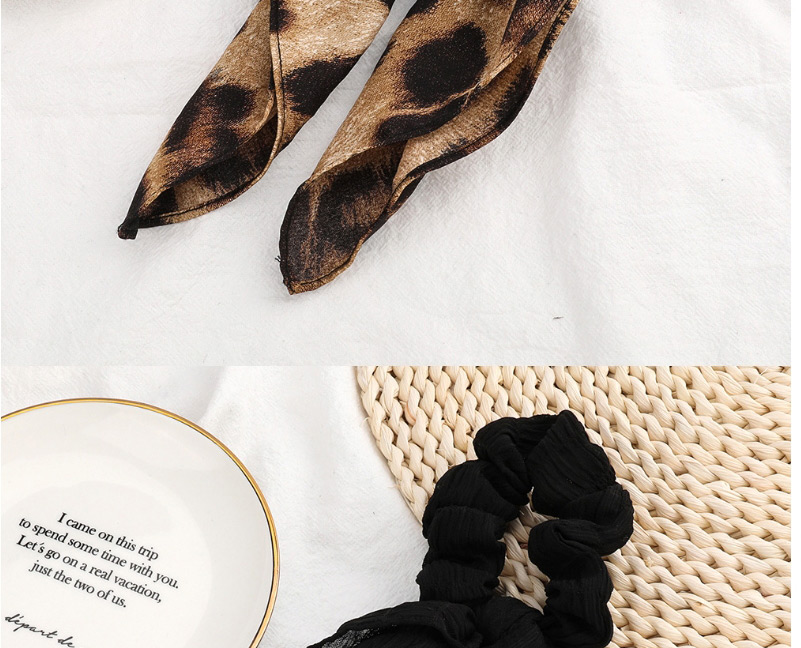 Fashion Leopard Print Cloth Bow Ribbon Streamer Bowel Hair Rope,Hair Ring
