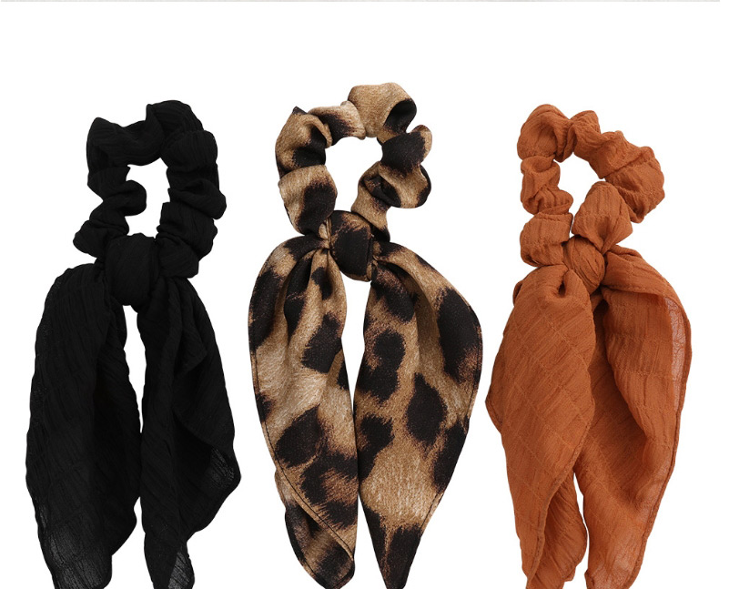 Fashion Leopard Print Cloth Bow Ribbon Streamer Bowel Hair Rope,Hair Ring