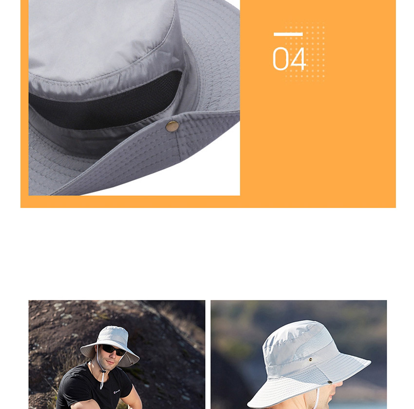 Fashion Gray Breathable Mesh Shading Mesh Fisherman Hat,Sun Hats
