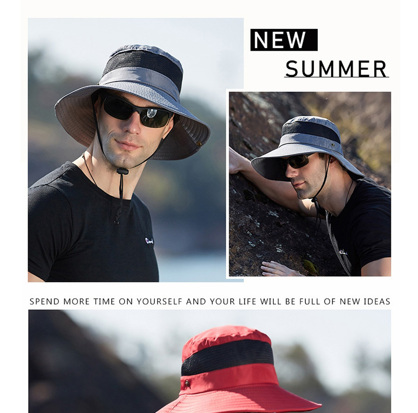 Fashion Navy Blue Breathable Mesh Shading Mesh Fisherman Hat,Sun Hats