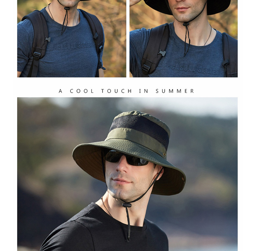 Fashion Black Breathable Mesh Shading Mesh Fisherman Hat,Sun Hats
