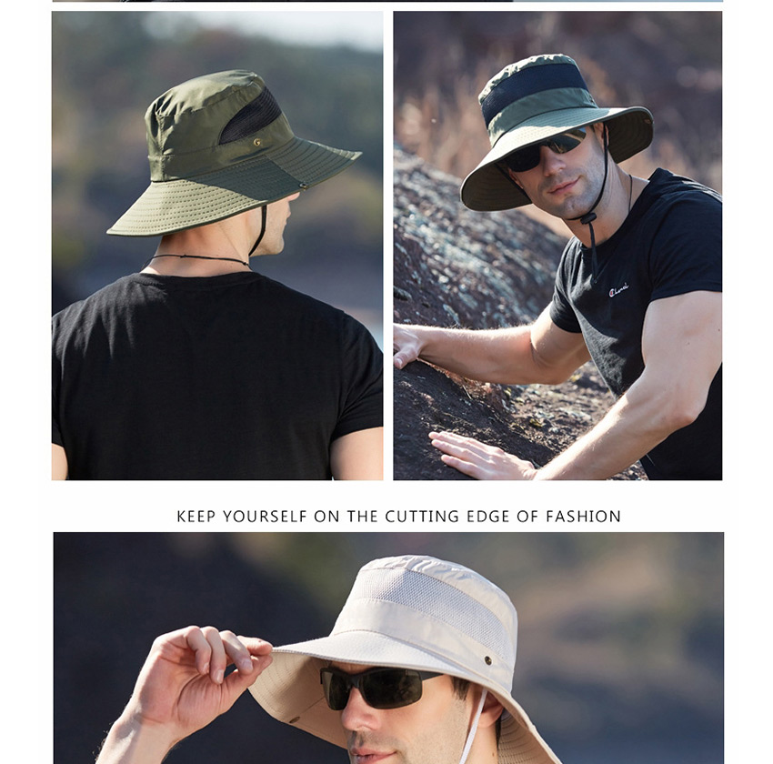 Fashion Army Green Breathable Mesh Shading Mesh Fisherman Hat,Sun Hats