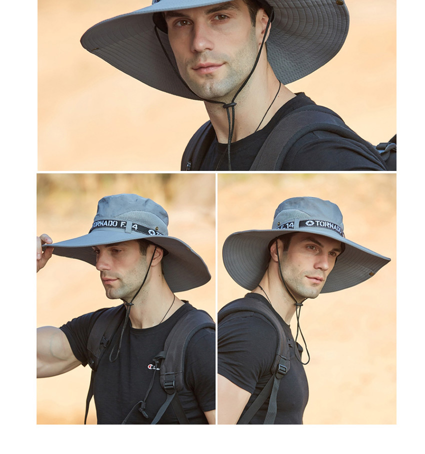 Fashion Navy Blue Breathable Anti-ultraviolet Splicing Mesh Foldable Fisherman Hat,Sun Hats