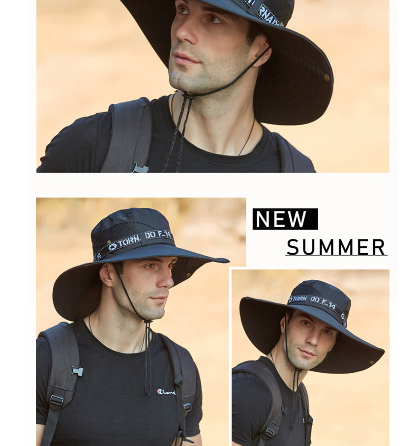 Fashion Big Eaves Army Green Breathable Anti-ultraviolet Splicing Mesh Foldable Fisherman Hat,Sun Hats