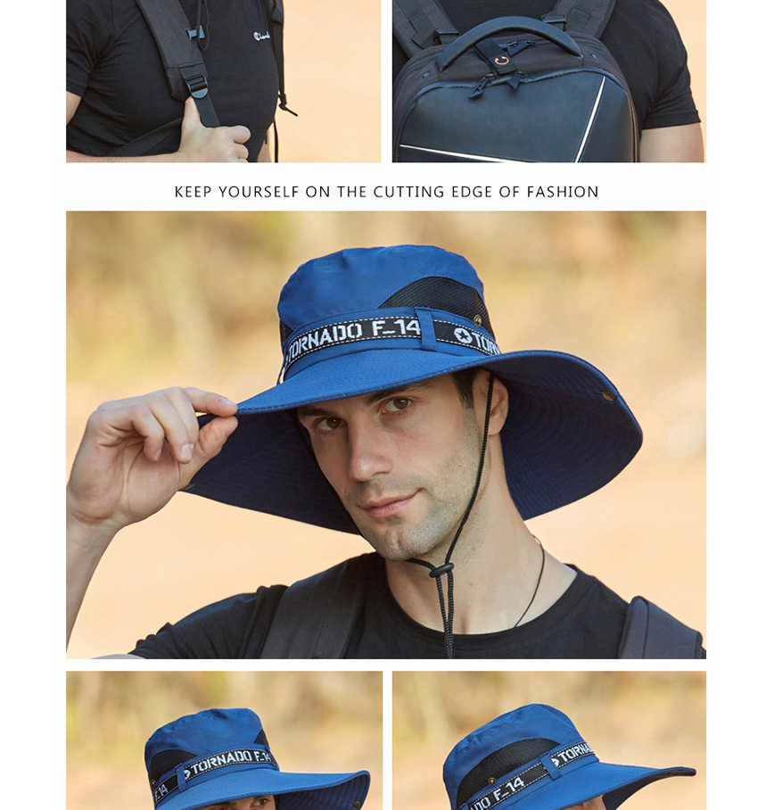 Fashion Big Eaves Beige Breathable Anti-ultraviolet Splicing Mesh Foldable Fisherman Hat,Sun Hats