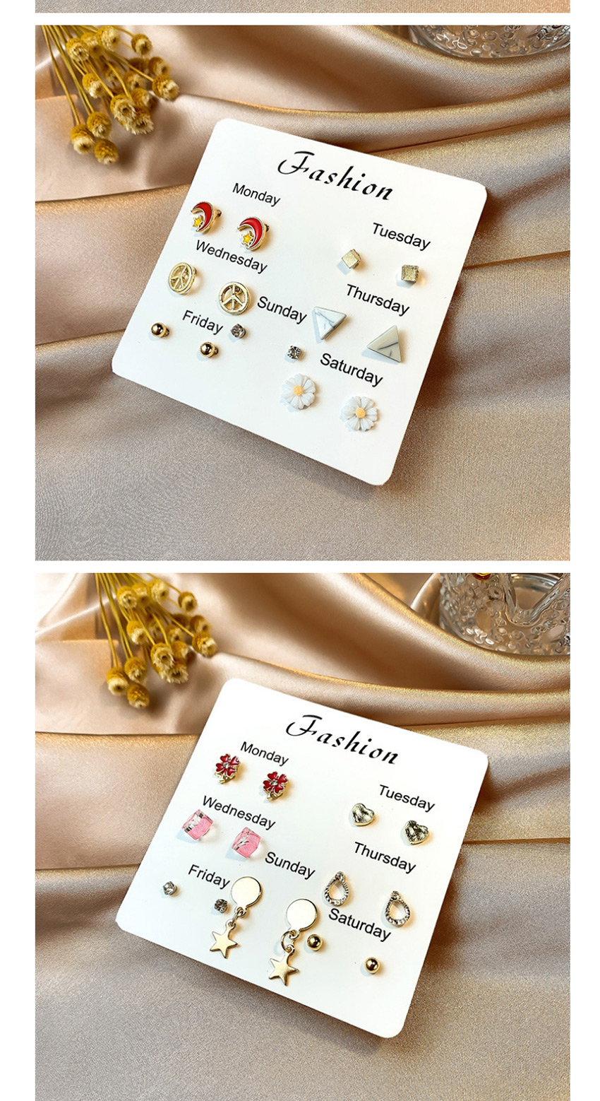 Fashion Color Mixing Flower Diamond Crystal Earring Set,Earrings set