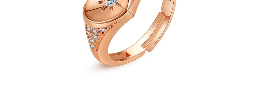 Fashion Rose Gold Heart Shape Adjustable Open Ring,Rings