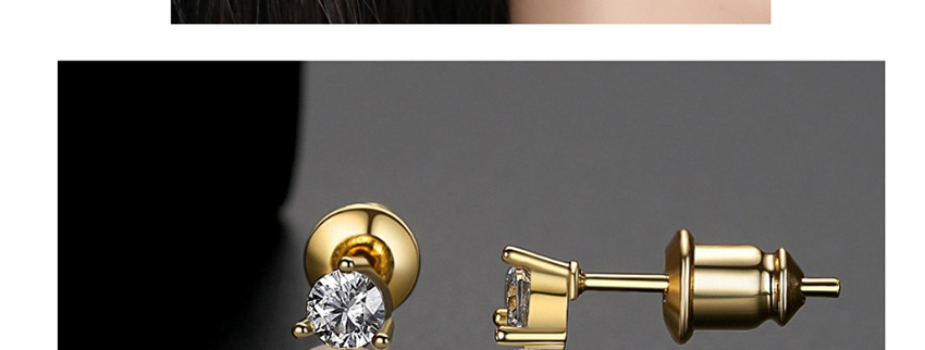Fashion 18k Copper Inlay Zircon Pearl Stud Earrings,Earrings
