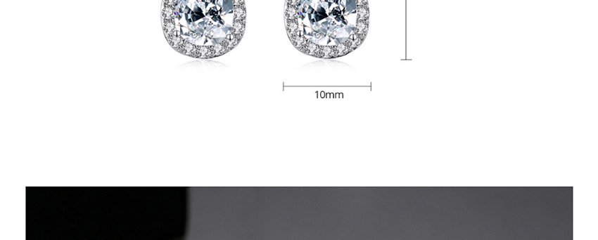 Fashion Platinum Copper Drop Zircon Geometric Drop Earrings,Earrings