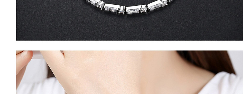 Fashion Platinum Copper-set Zircon Fine Bracelet,Bracelets