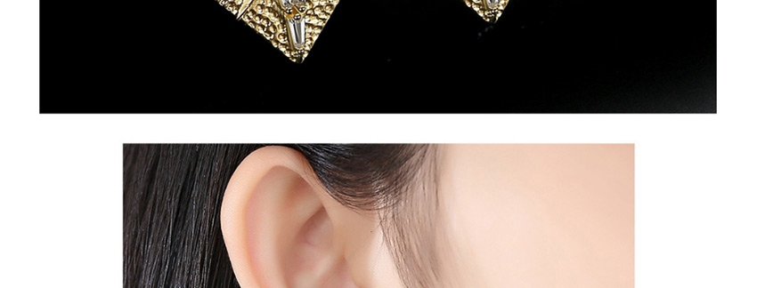 Fashion 18k Copper Inlaid Zircon Starburst Geometric Stud Earrings,Earrings