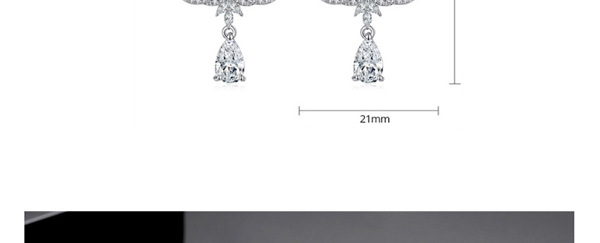 Fashion Platinum Chrysoprase Copper Inlay Zircon Geometric Earrings,Earrings