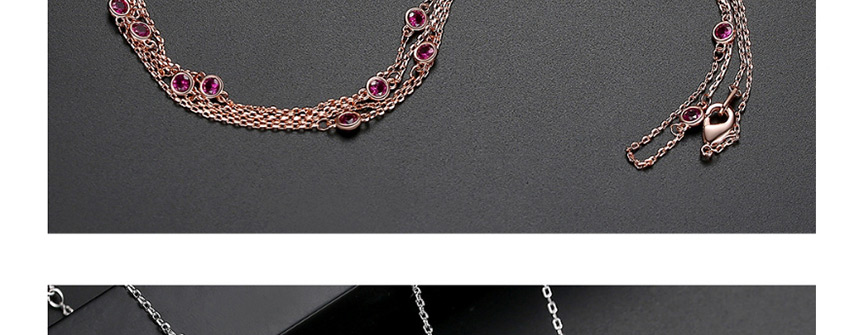 Fashion Green Copper-set Zircon Geometric Necklace,Necklaces