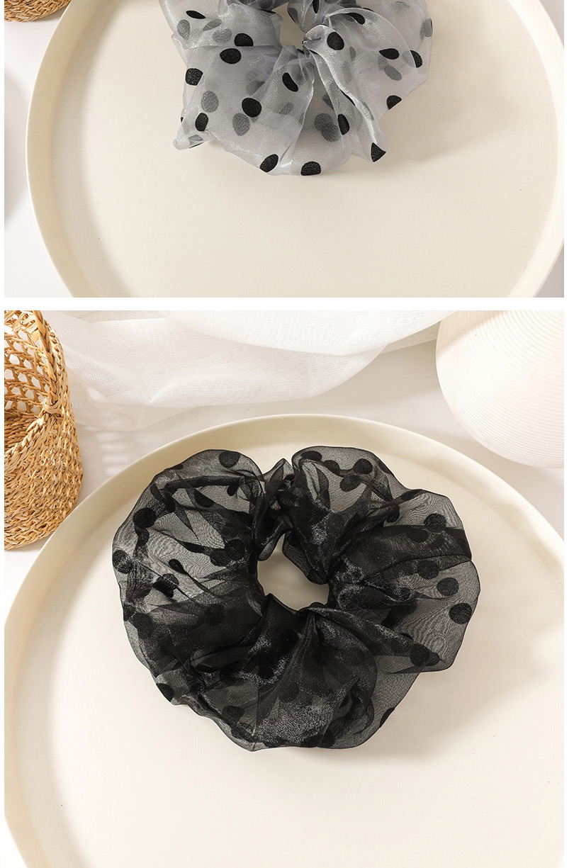 Fashion Black Polka Dot Printed Mesh Intestinal Loop Hair Rope,Hair Ring
