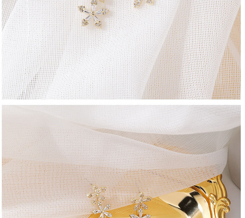 Fashion White Micro-set Zircon Flower Alloy Earrings,Stud Earrings