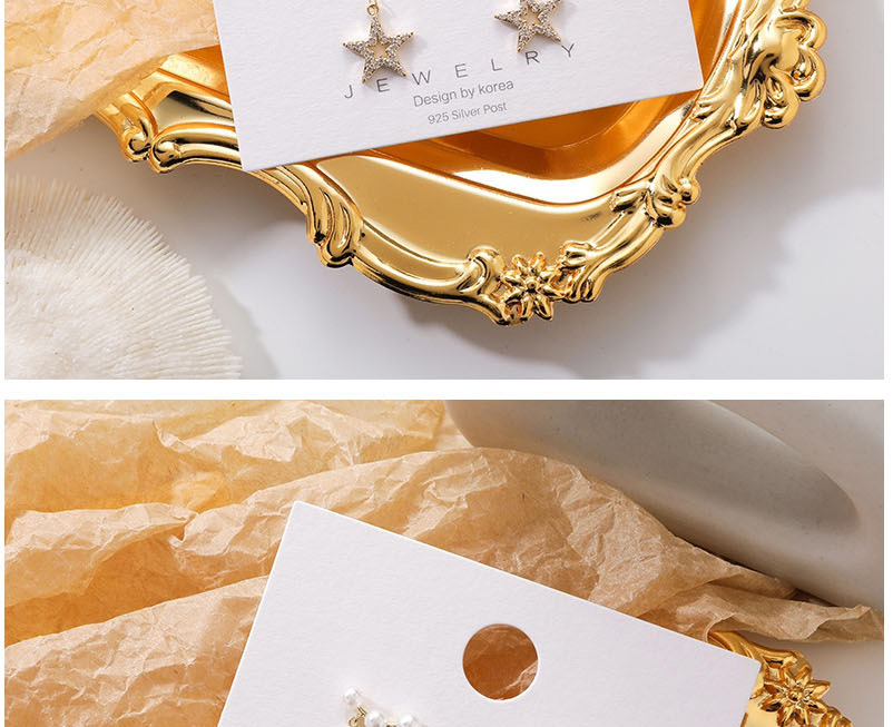 Fashion Golden Micro-set Zircon Star Moon Pearl Earrings,Drop Earrings