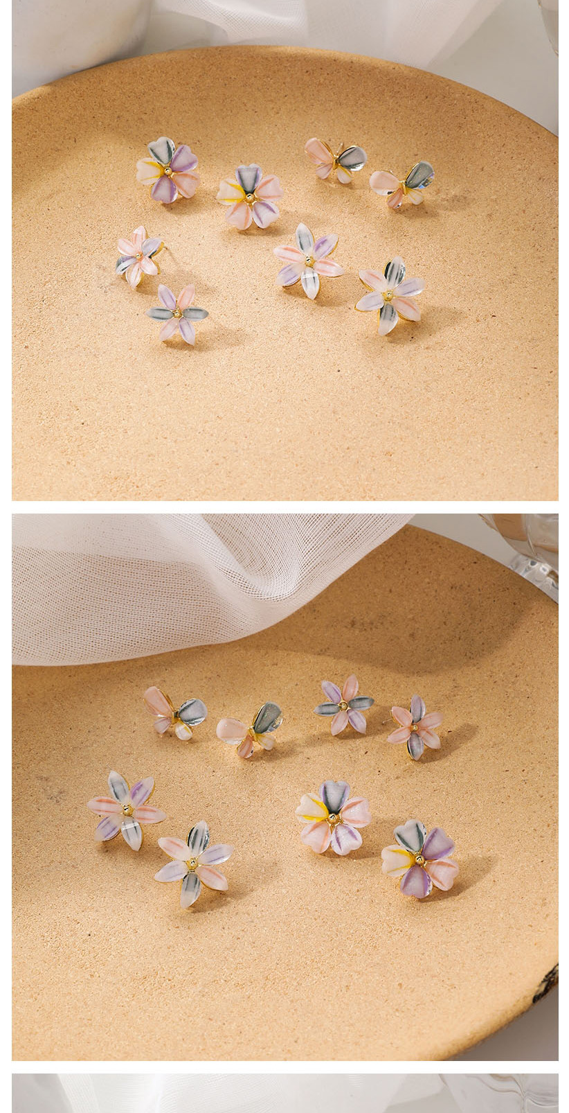 Fashion Six-petal Flower (small) Artificial Crystal Flower Alloy Earrings,Stud Earrings