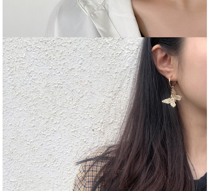 Fashion Golden Hollow Butterfly Alloy Geometric Earrings,Drop Earrings