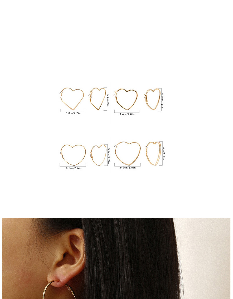 Fashion Golden Hollow Love Alloy Earrings,Stud Earrings