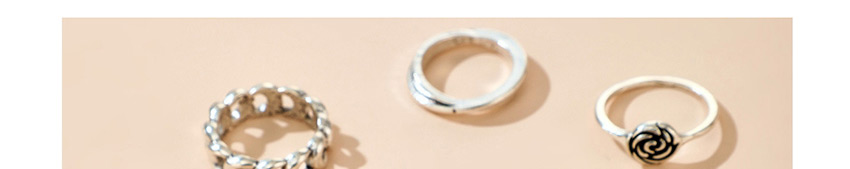 Fashion Silver Geometrical Alloy Flower Crown Leaf Cross Triangle Love Ring 10 Piece Set,Fashion Rings