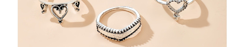 Fashion Silver 8-piece Diamond Love Ring(8pcs),Fashion Rings