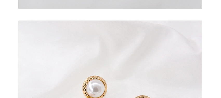 Fashion Golden Round Pearl Alloy Earrings,Drop Earrings