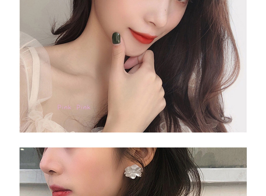 Fashion White Camellia Soft Earrings,Stud Earrings