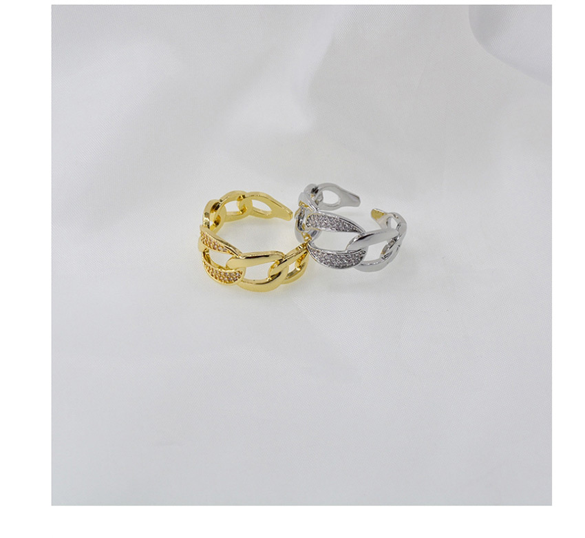 Fashion Silver Chain Diamond Ring With Diamond Twist Open Ring,Fashion Rings