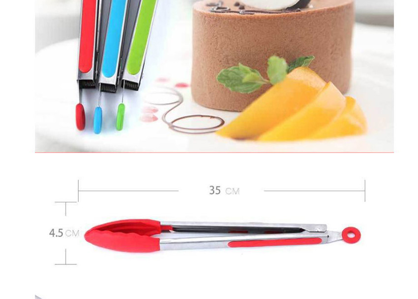 Fashion Black 12 Inch Silicone Stainless Steel Food Clip,Kitchen