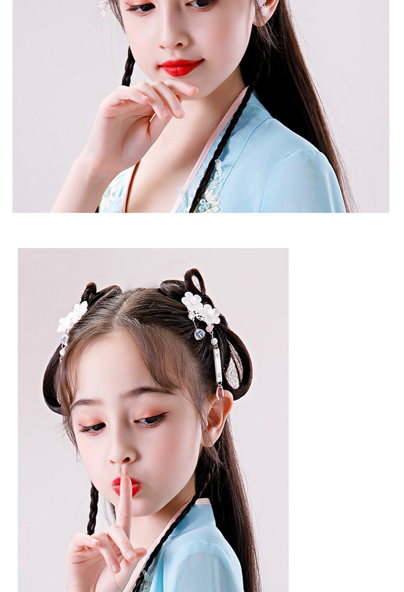 Fashion Color Mixing Resin Flower Contrast Color Alloy Fringe Children Hair Clip Set,Kids Accessories
