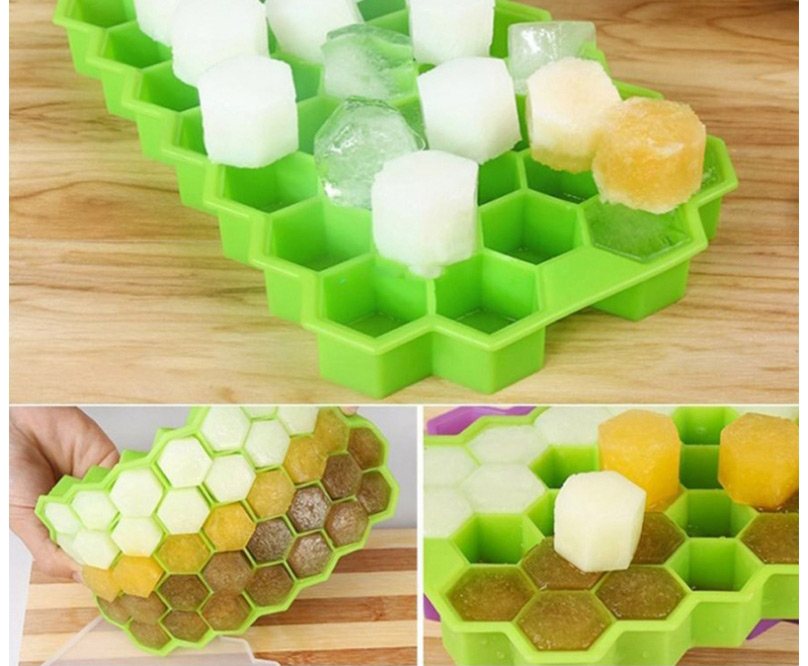 Fashion White Honeycomb Silicone 37 Ice Mould,Kitchen