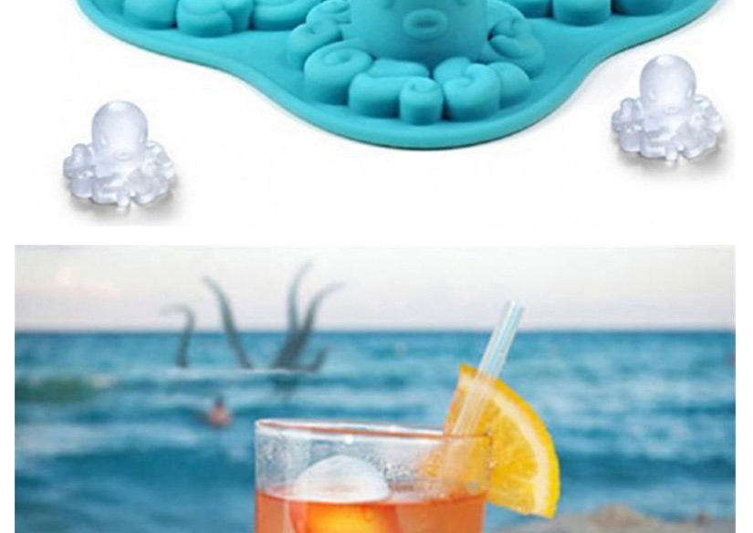 Fashion Blue Octopus-shaped Silicone Ice Tray,Kitchen