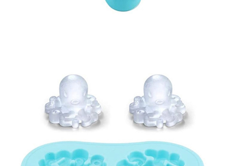Fashion Blue Octopus-shaped Silicone Ice Tray,Kitchen