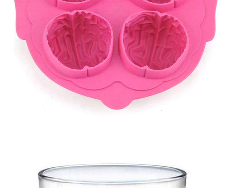 Fashion Red Four-hole Silicone Ice Mould For Brain Modeling,Kitchen