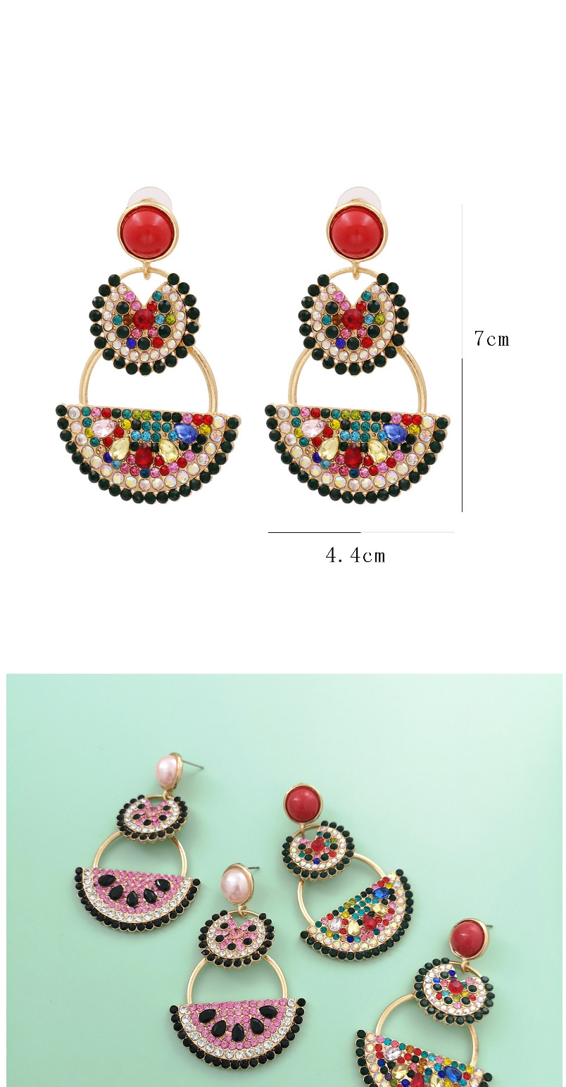 Fashion Color Watermelon Pomelo And Diamond Alloy Earrings,Drop Earrings