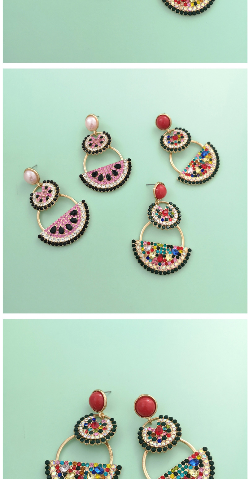 Fashion Color Watermelon Pomelo And Diamond Alloy Earrings,Drop Earrings