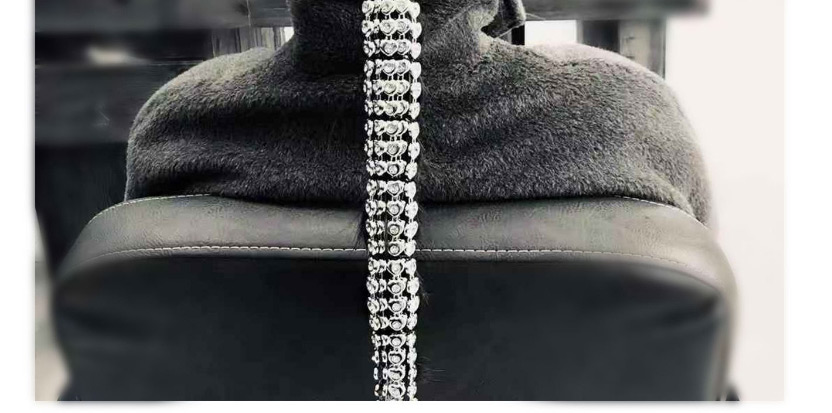 Fashion Silver Diamond-shaped Love Tassel Aluminum Chain Hairpin,Hairpins
