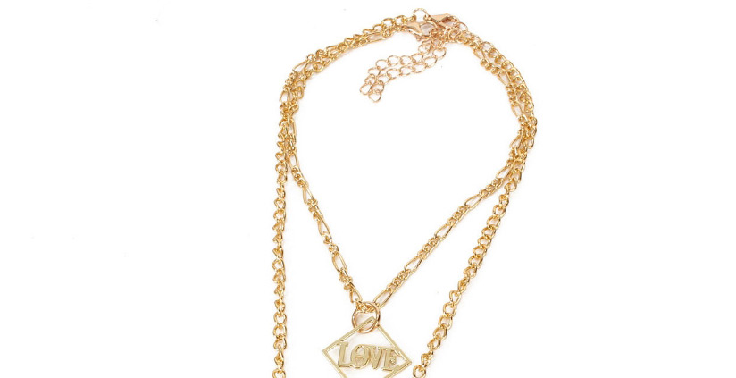 Fashion Golden Imitation Pearl Alloy Five-pointed Star Alphabet Multi-layer Necklace,Chains