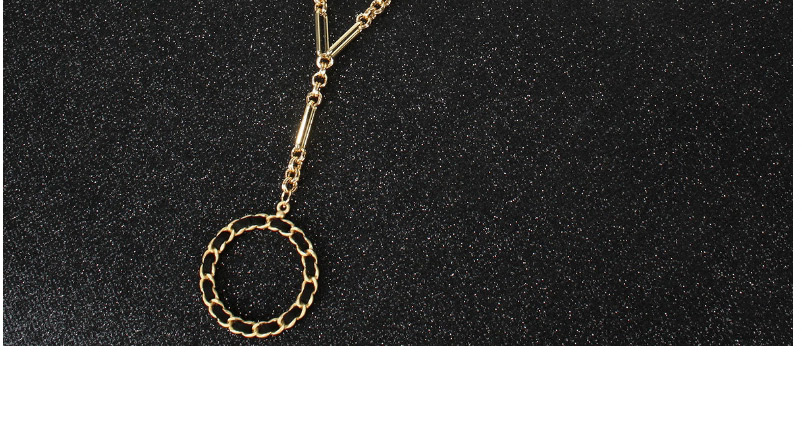 Fashion Golden Geometric Round Alloy Multilayer Necklace,Chains