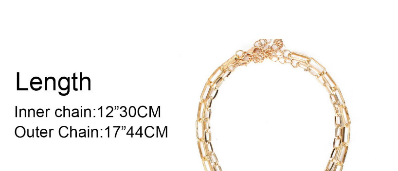 Fashion Golden Love Lock Drop Oil Eye Alloy Multilayer Necklace,Chains
