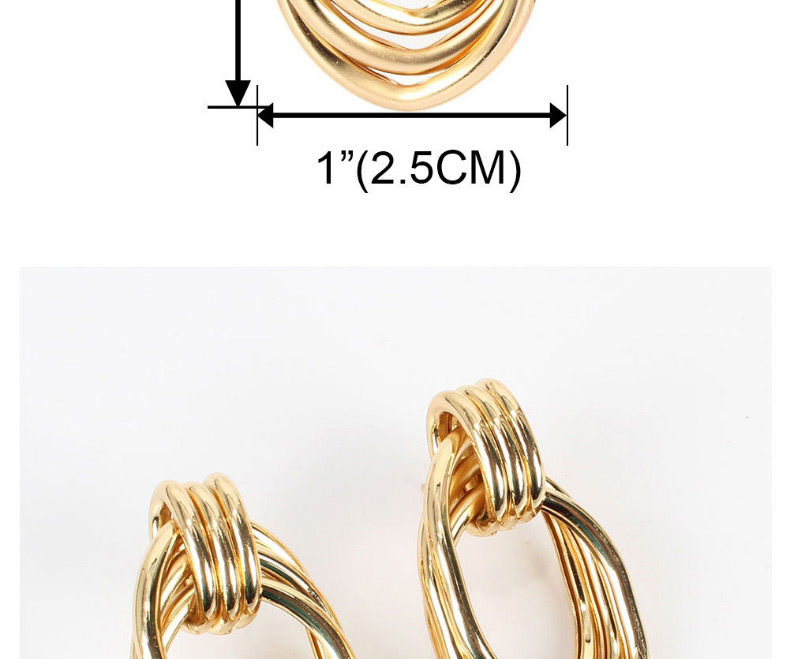 Fashion Golden Cross Geometry Alloy Hollow Earrings,Stud Earrings