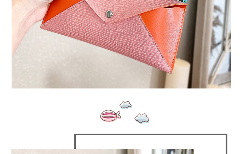 Fashion Light Pink Leather Snap Button Stitching Contrast Glasses Case,Contact Lens Box