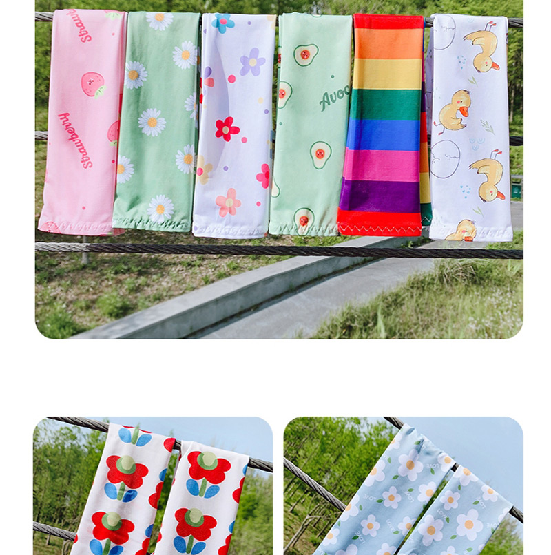 Fashion Blue Drink Ultra-thin Sunscreen Printed Animal Flowers And Fruits Children
