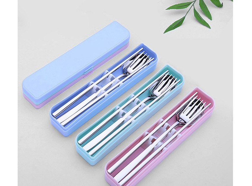 Fashion Green Stainless Steel Portable Cutlery Set,Kitchen