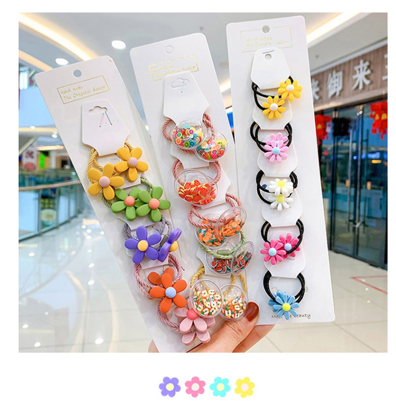 Fashion 10 Rabbit Carrots Candy Animal Fruit Flower Contrast Color Hair Rope,Kids Accessories