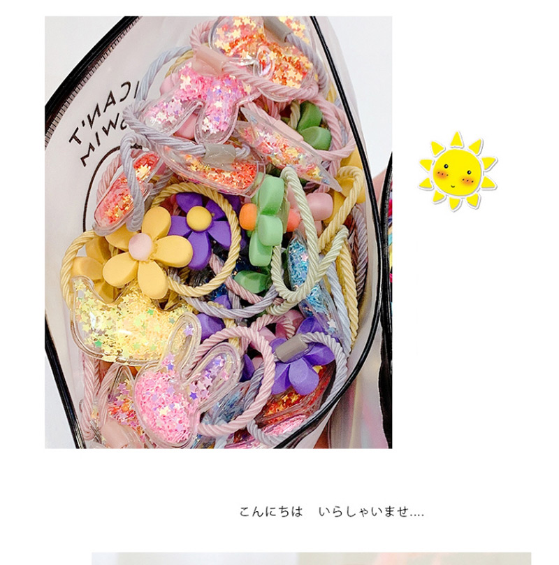 Fashion 10 Bags Of Small Dinosaurs Candy Animal Fruit Flower Contrast Elastic Hair Rope,Kids Accessories