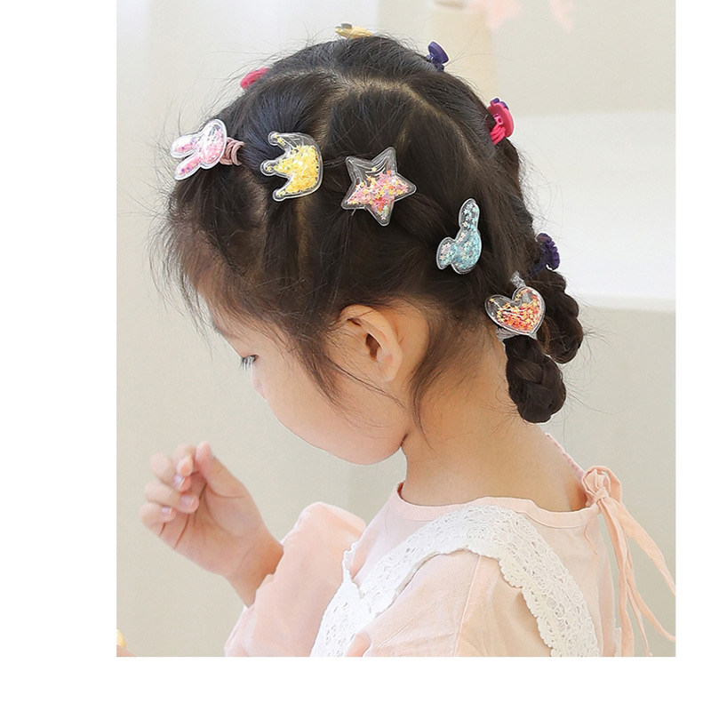 Fashion Smiley Little Flower 10 Bags Candy Animal Fruit Flower Contrast Elastic Hair Rope,Kids Accessories