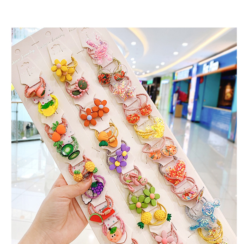 Fashion 10 Avocado Florets Candy Animal Fruit Flower Contrast Elastic Hair Rope,Kids Accessories