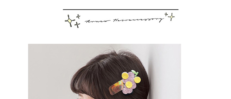Fashion 1 Orange Sequined Fruit Contrast Color Geometric Hairpin,Kids Accessories